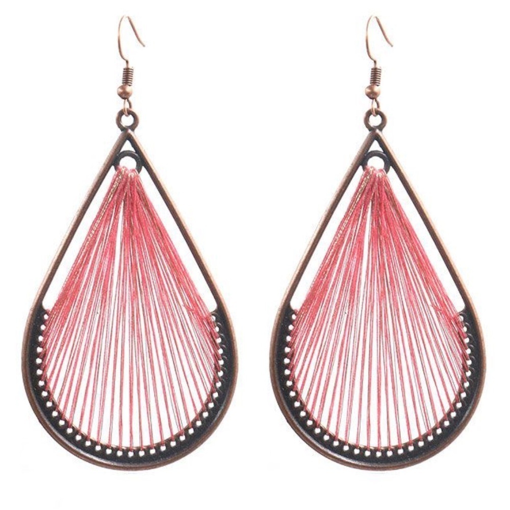 *ALISE* Red Drop Shaped Fashion Earrings